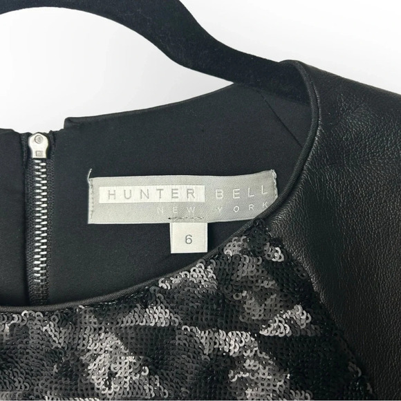Hunter Bell Black Sequin Cap Sleeve Top  6 - Picture 4 of 6